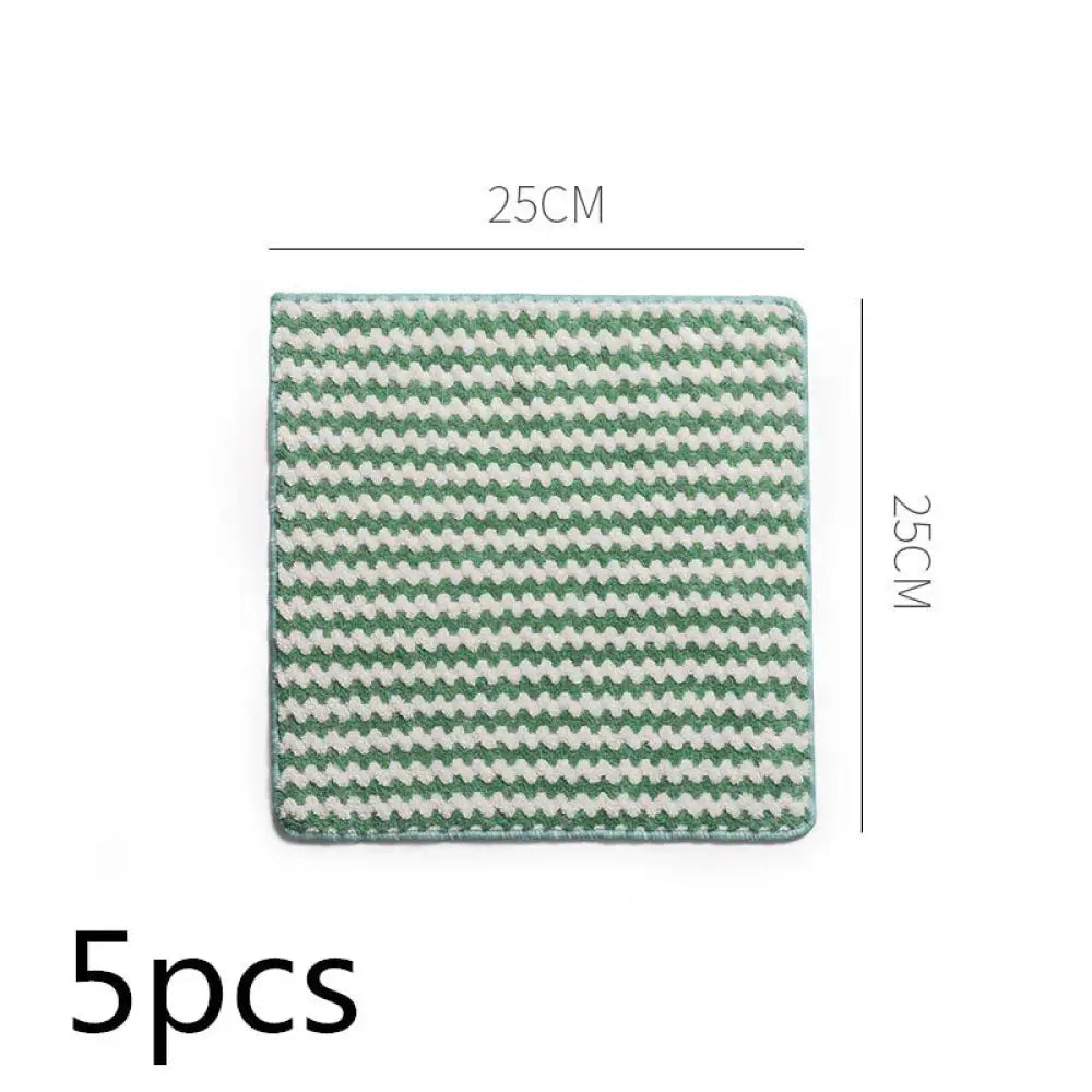 Super Absorbent Striped Coral Fleece Kitchen Cleaning Cloths