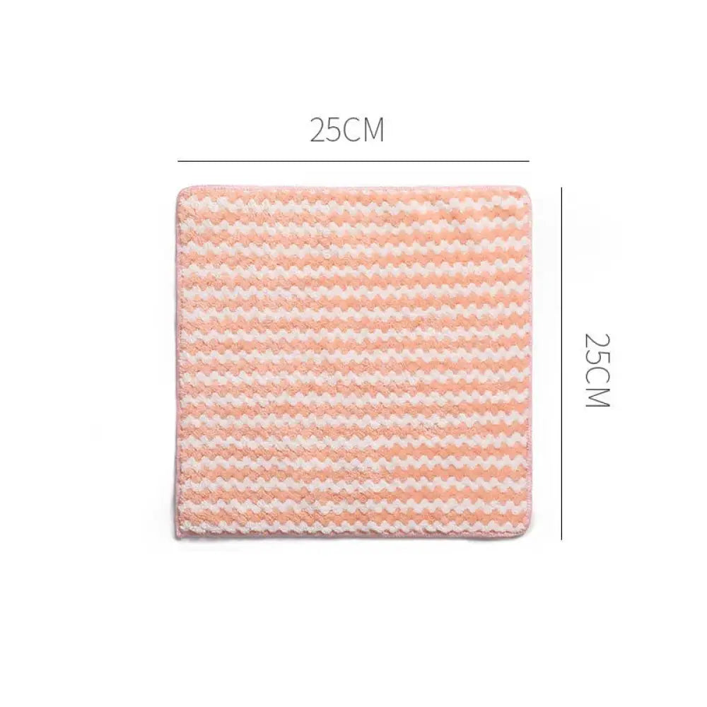 Super Absorbent Striped Coral Fleece Kitchen Cleaning Cloths