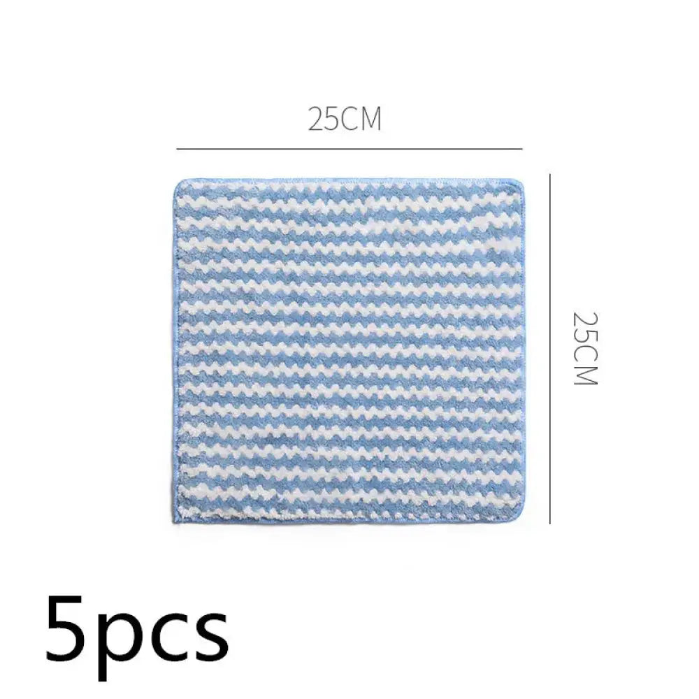 Super Absorbent Striped Coral Fleece Kitchen Cleaning Cloths