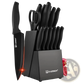 Kitchen Knife Set 15 Piece Carbon Steel with Sharpener