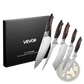 Kitchen Knife Set 5 Piece Damascus Steel Chef Knives