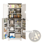 Kitchen Pantry Cabinet with Led Light and Spice Racks
