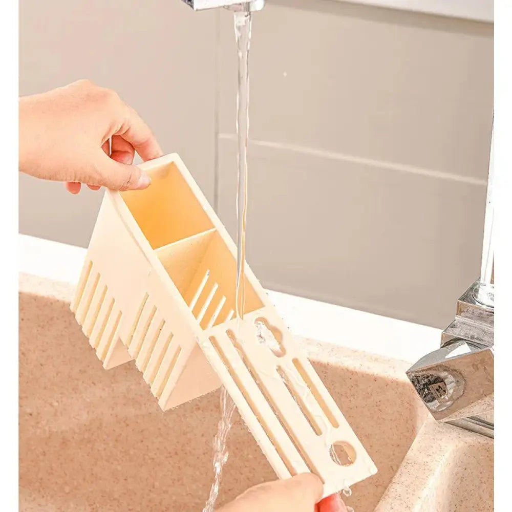 Cream Acrylic Knife Block and Cutlery Storage Rack