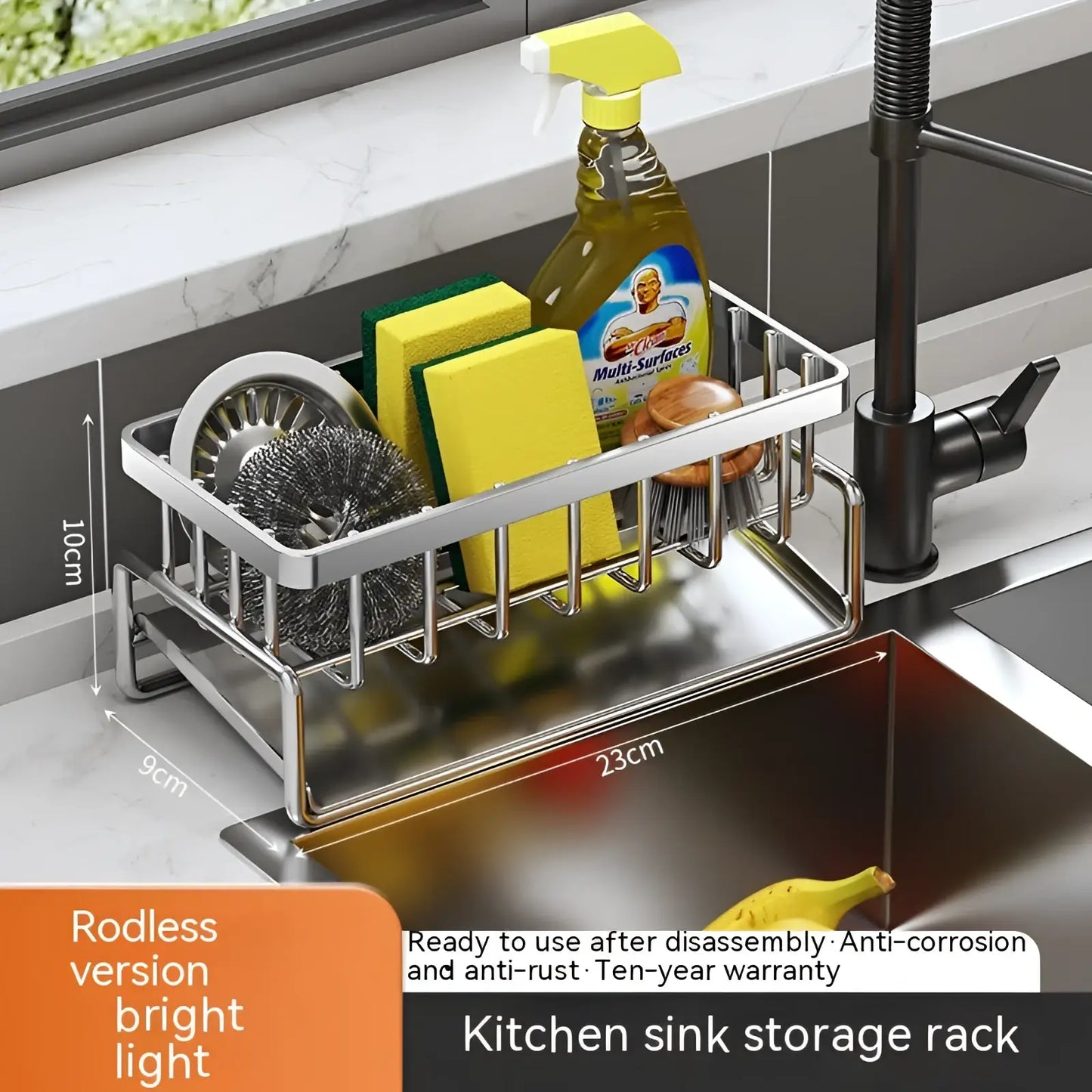 Kitchen Sink Storage Rack Stainless Steel Organizer