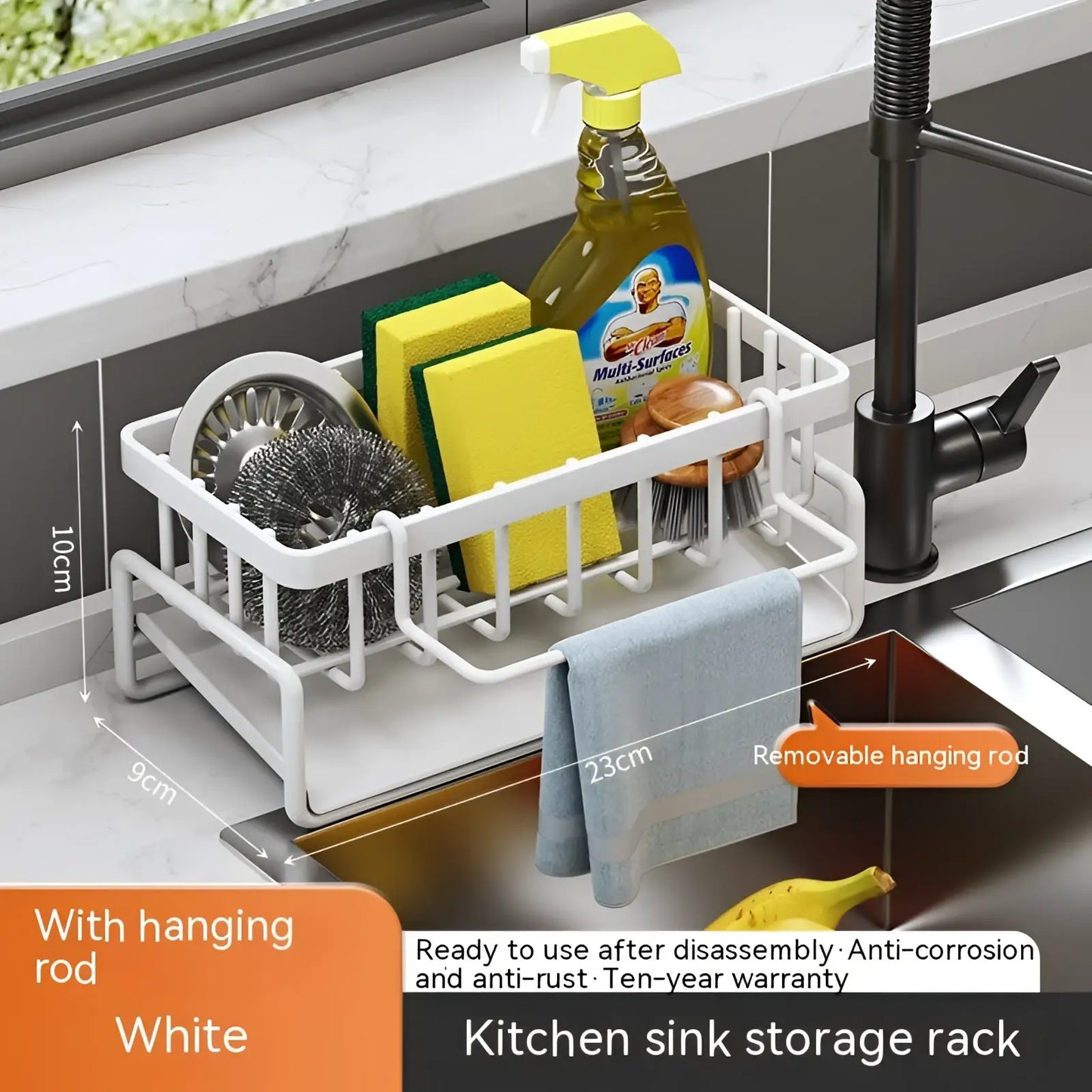 Kitchen Sink Storage Rack Stainless Steel Organizer