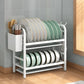 Two Tier Metal Kitchen Dish Drying Rack and Organizer