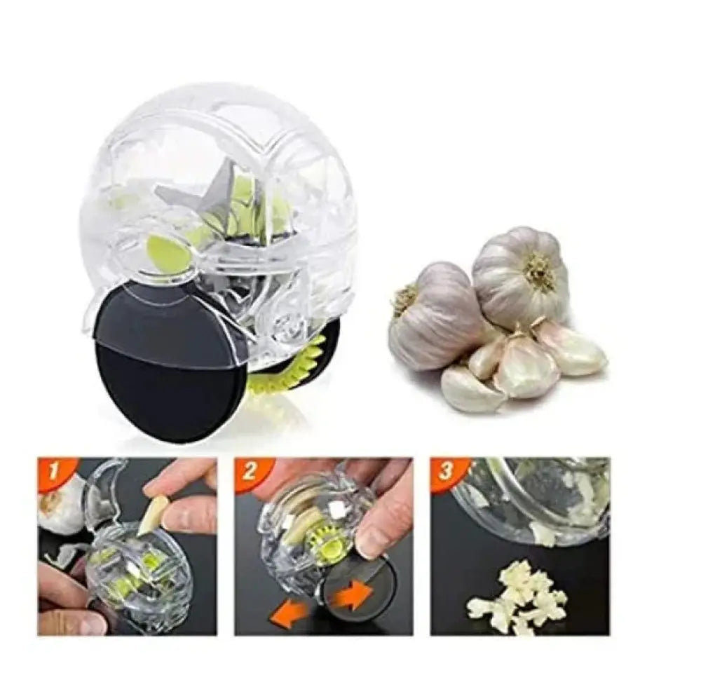 Ergonomic Clear Garlic Press and Mincer with Precision Blades