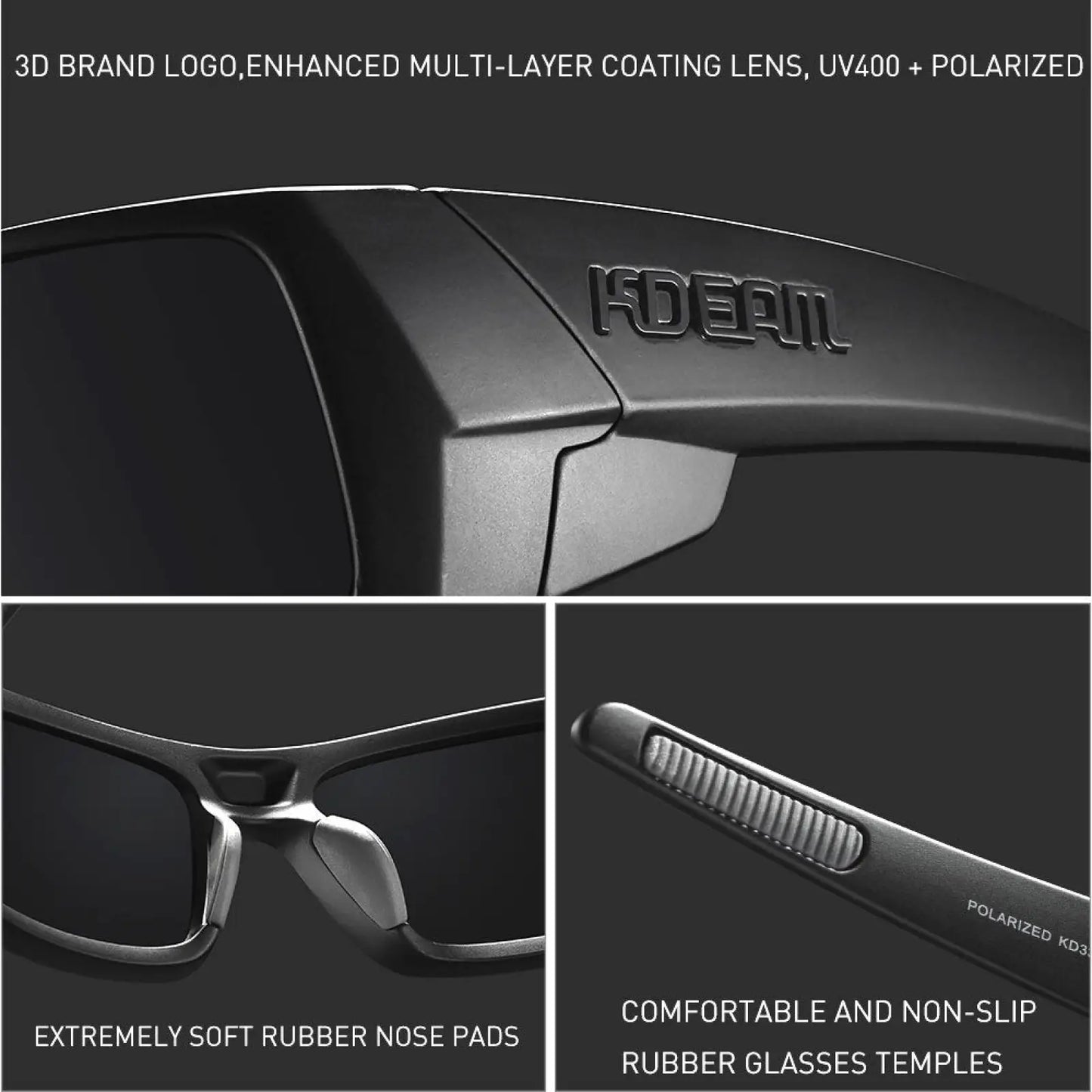 Koda Sport Polarized Square Mirror Lens Sunglasses