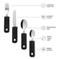Homvare 4-Piece Kitchen Set, Adaptive Utensils with Wide, Non-Weighted, Non-Slip Handles for Hand Tremors