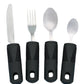 Homvare 4-Piece Kitchen Set, Adaptive Utensils with Wide, Non-Weighted, Non-Slip Handles for Hand Tremors