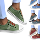 Laceless Canvas Sneakers Striped Slip on Loafers