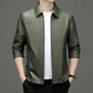 Men's Premium Genuine Leather Lapel Collar Jacket