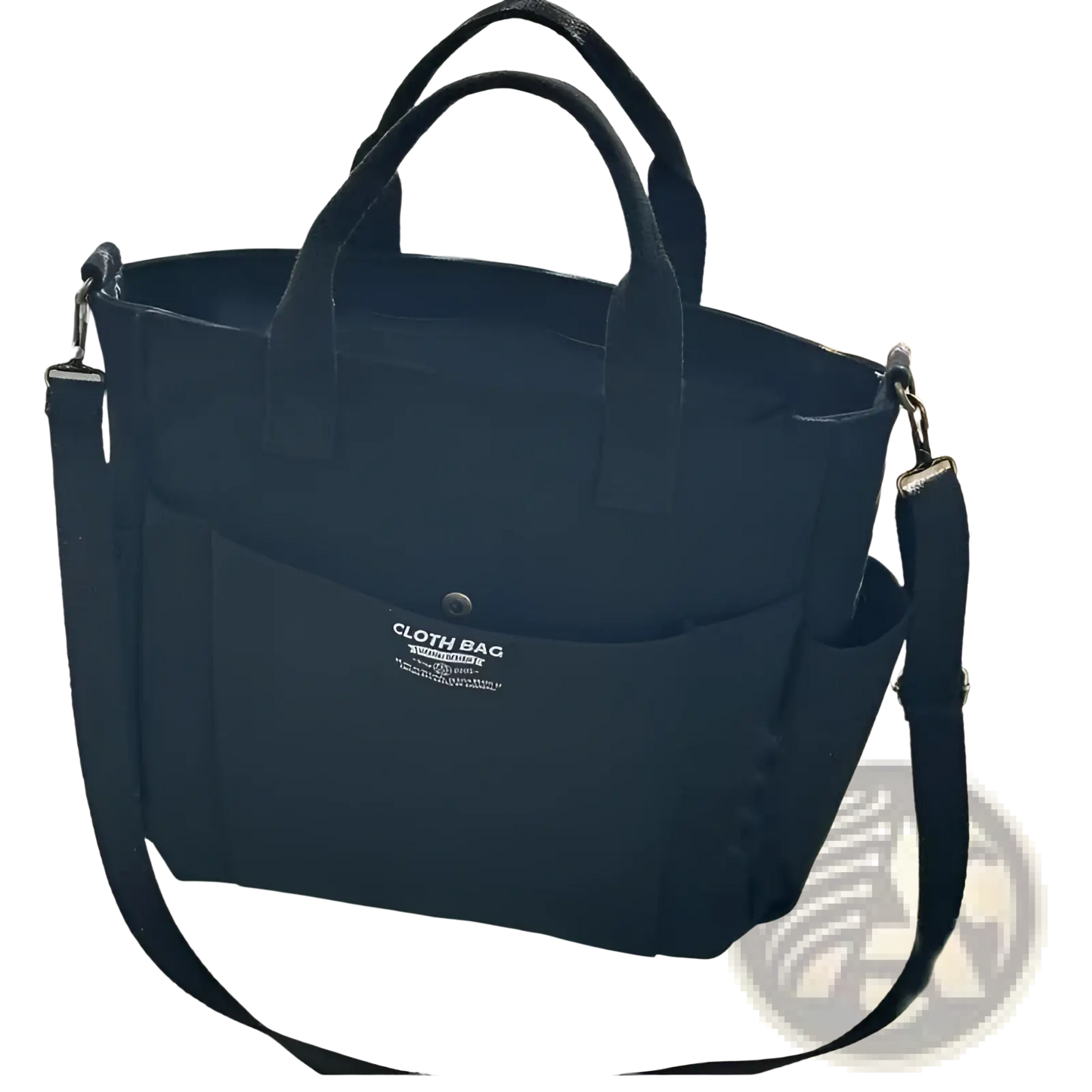 Large Capacity Canvas Commuter Tote with Leather Straps
