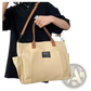 Large Capacity Canvas Commuter Tote with Leather Straps