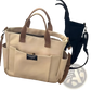 Large Capacity Canvas Commuter Tote with Leather Straps