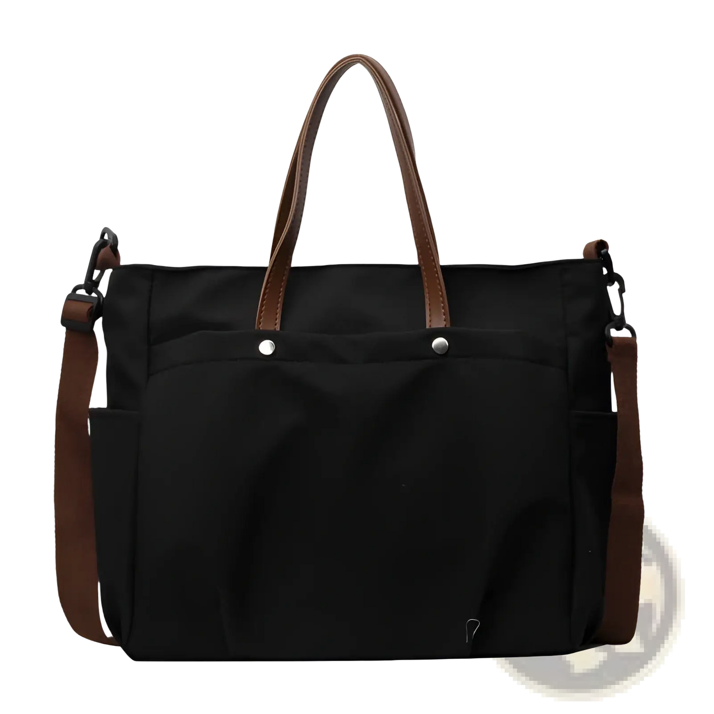 Large Capacity Canvas Tote Bag with Leather Handles