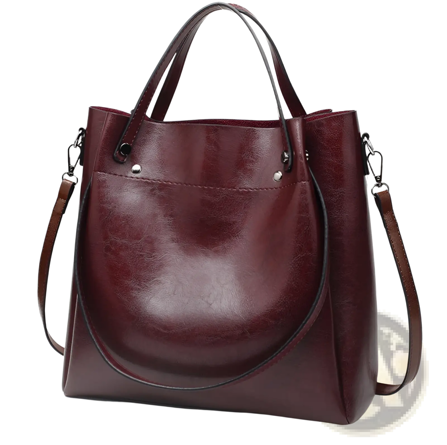 Large Capacity Faux Leather Tote Shoulder Bag