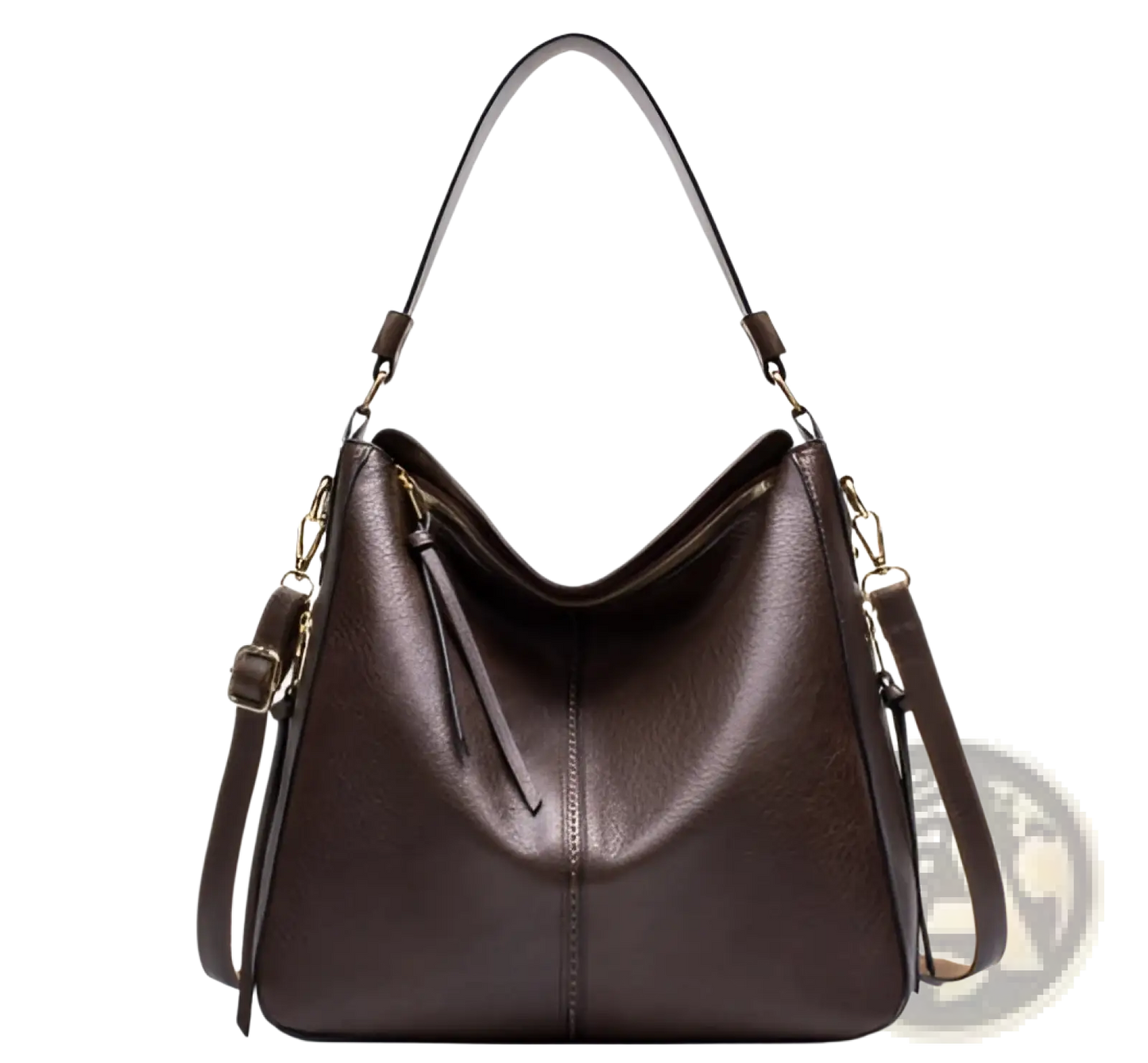 Large Capacity Faux Leather Zippered Hobo Shoulder Bag