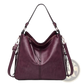 Large Capacity Faux Leather Zippered Hobo Shoulder Bag