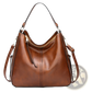 Large Capacity Faux Leather Zippered Hobo Shoulder Bag