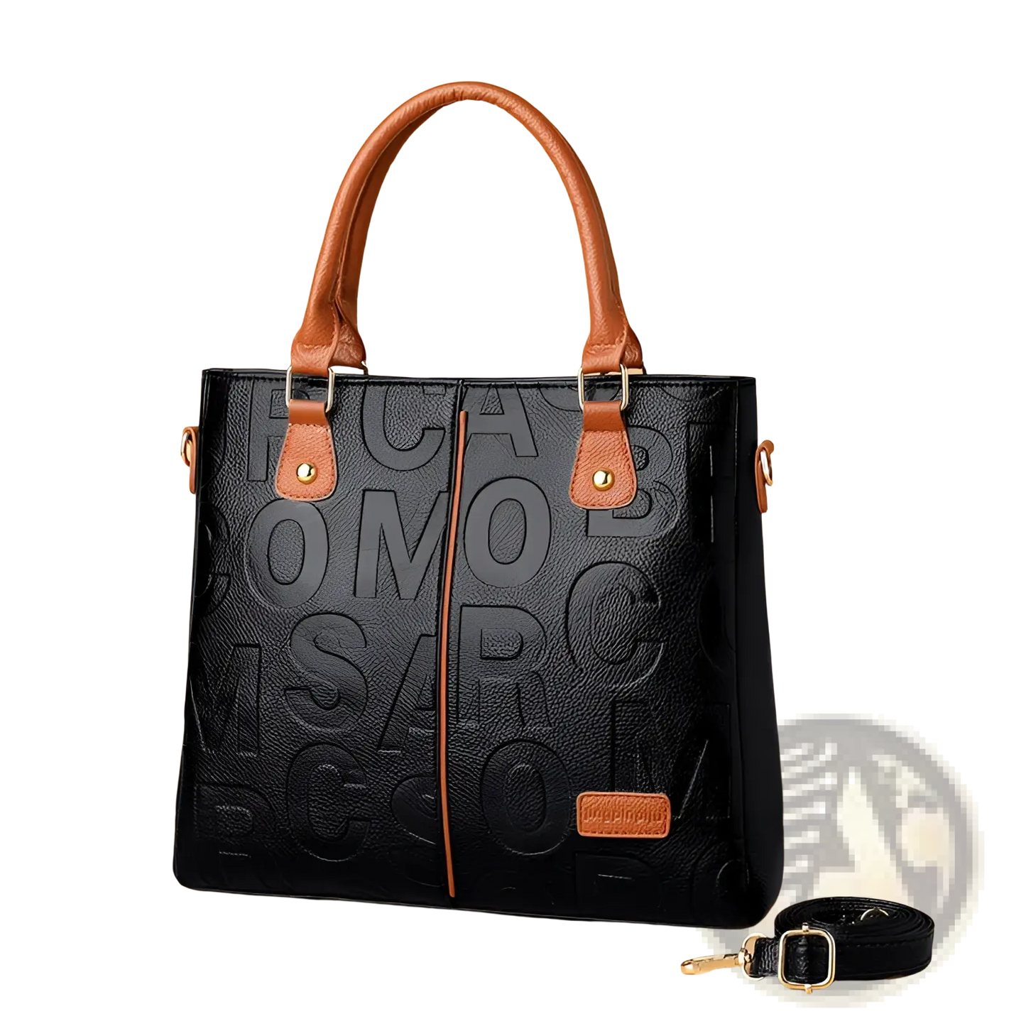 Large Capacity Leather Embossed Shoulder Bag