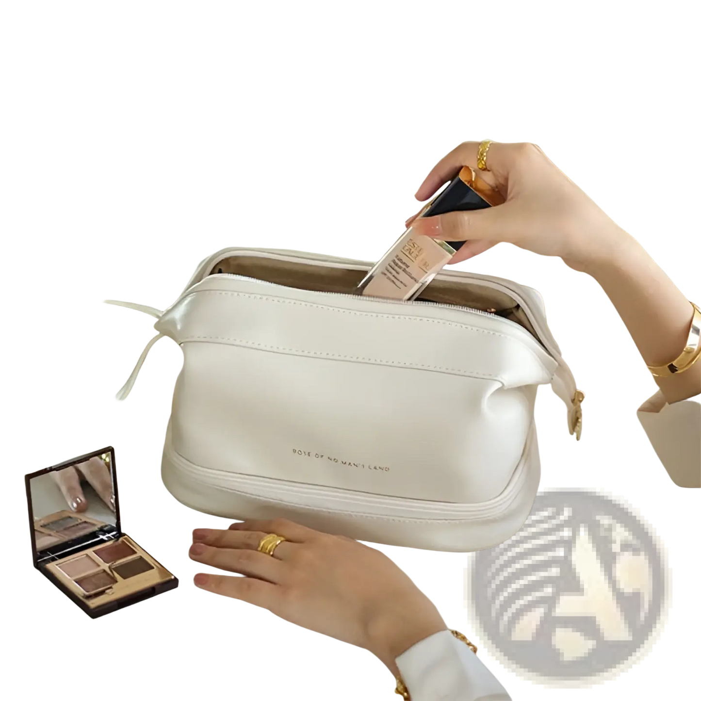 Large Capacity Leather Travel Makeup Bag Organizer
