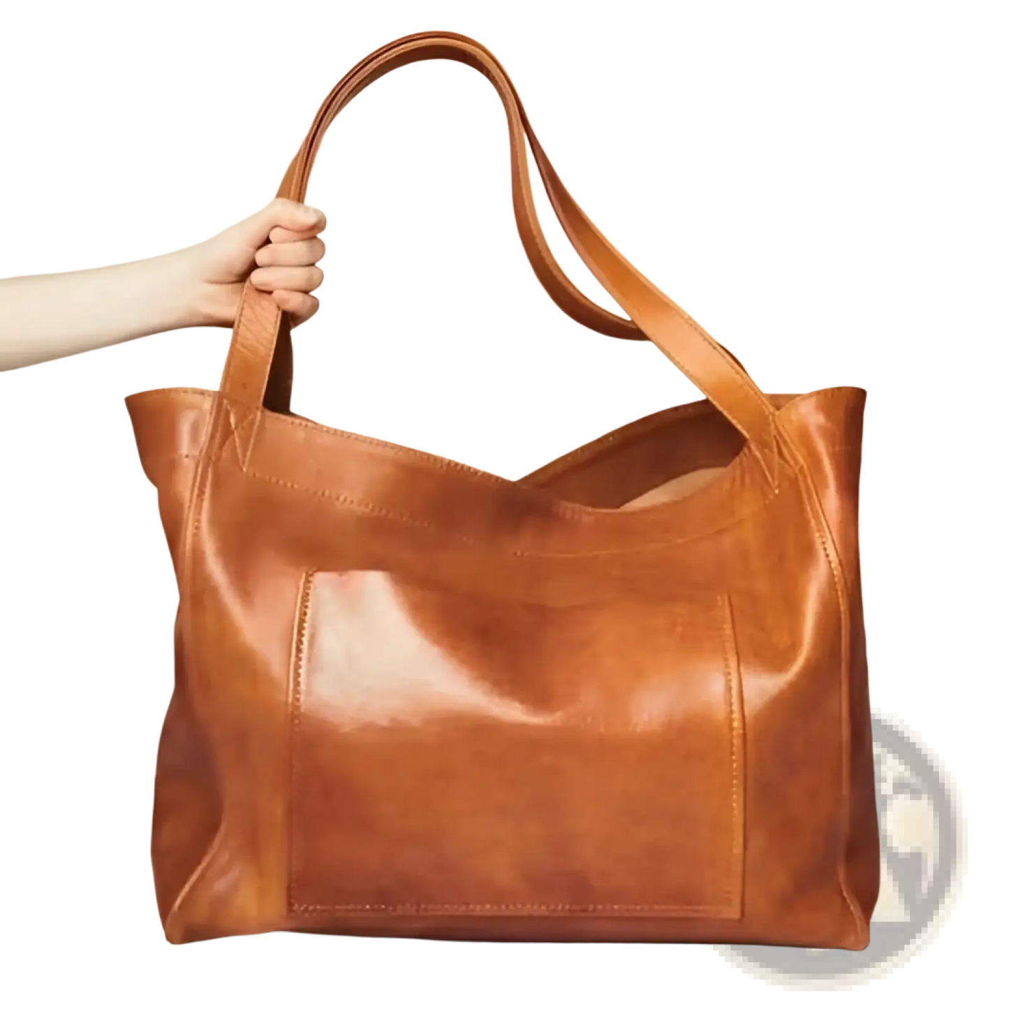 Large Capacity Oil Wax Leather Tote Shoulder Bag