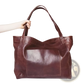 Large Capacity Oil Wax Leather Tote Shoulder Bag