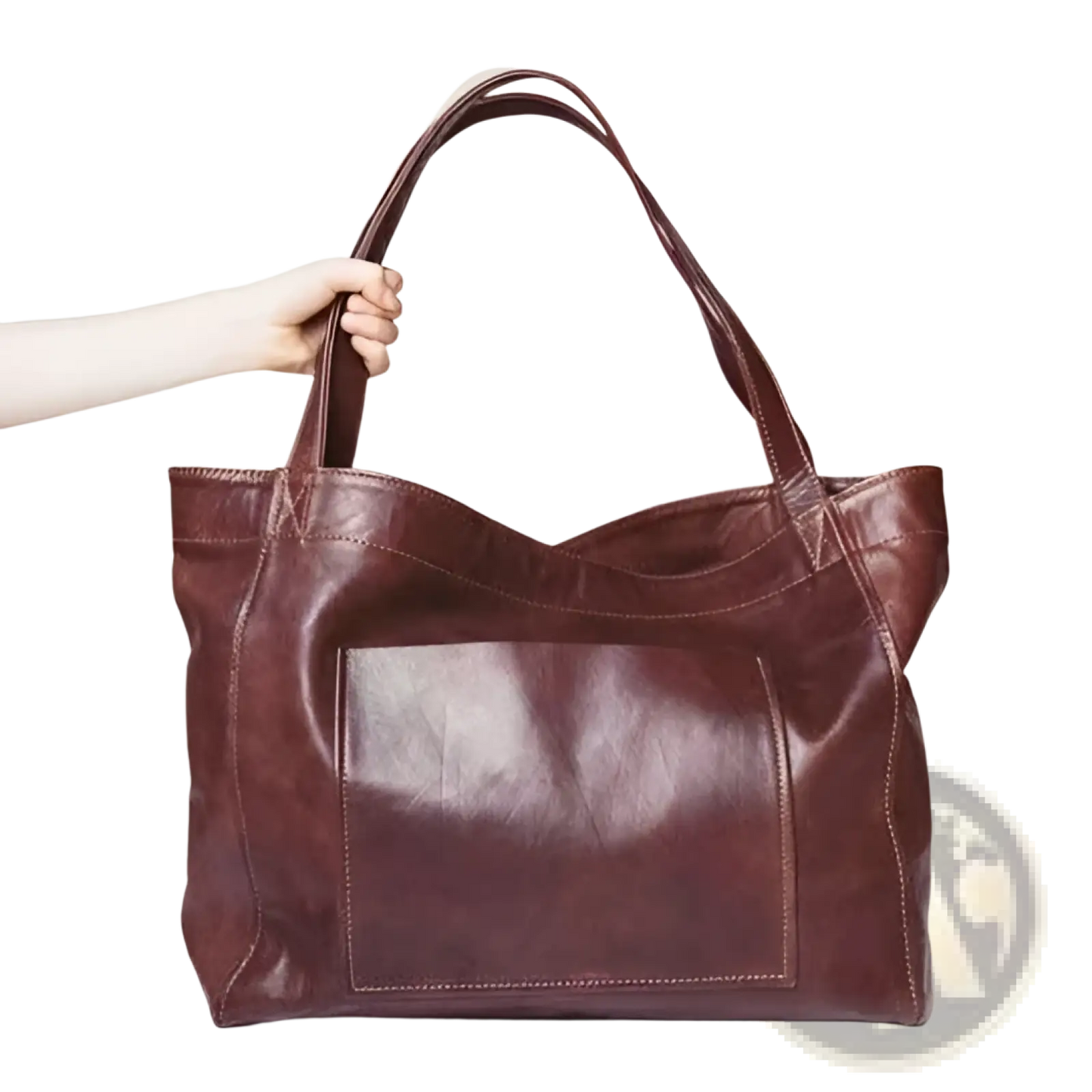 Large Capacity Oil Wax Leather Tote Shoulder Bag
