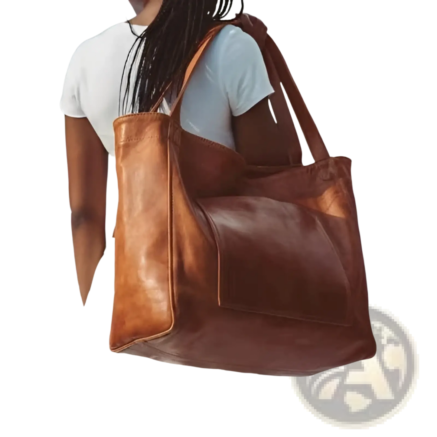Large Capacity Oil Wax Leather Tote Shoulder Bag