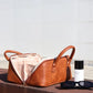 Large Tan Pu Leather Travel Makeup and Toiletry Organizer