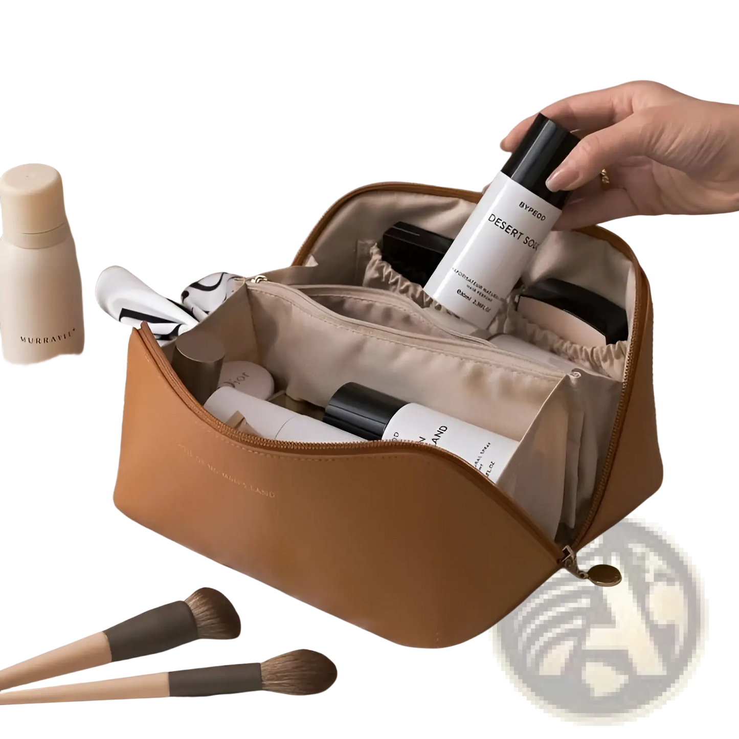 Large Capacity Pu Leather Travel Makeup Bag