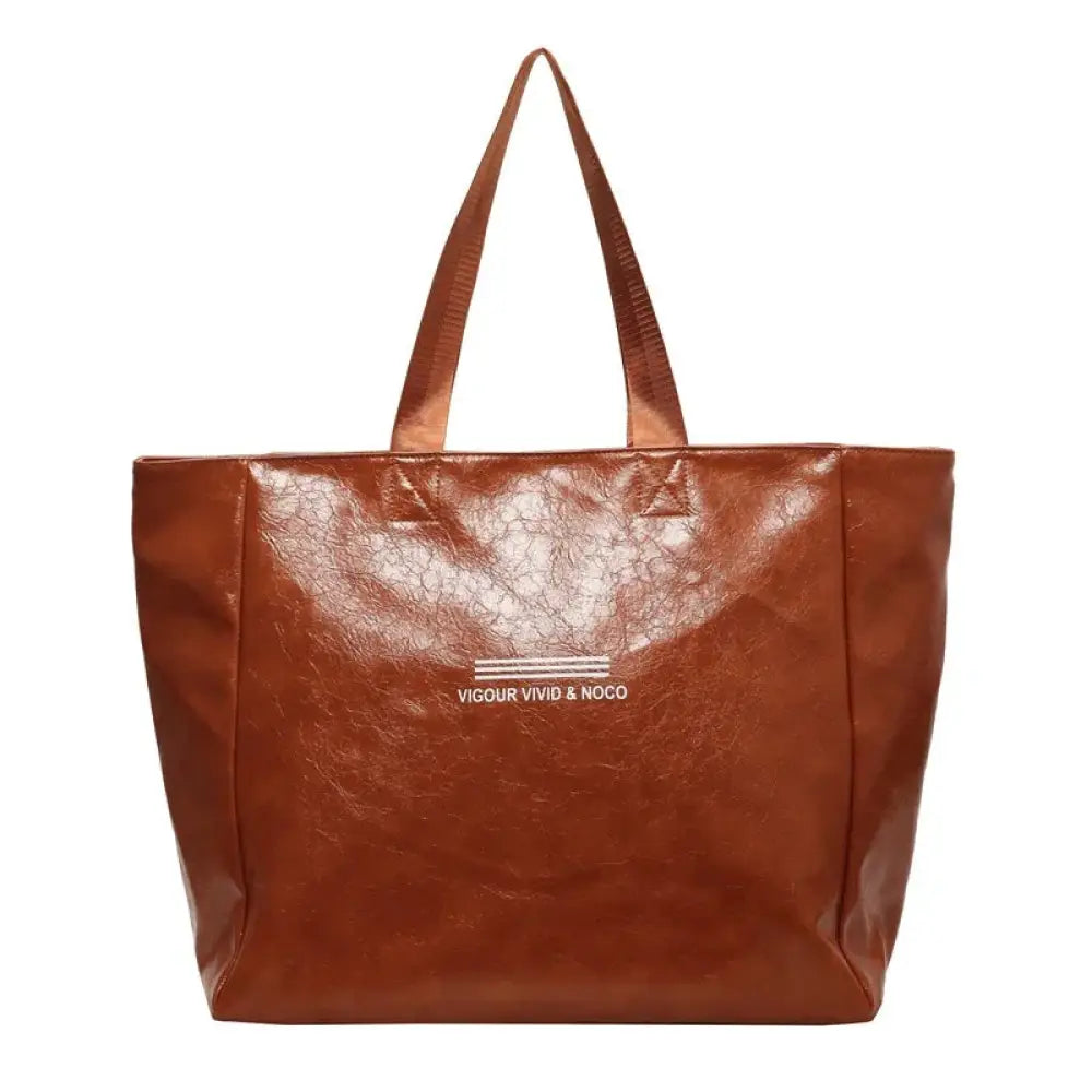 Large Waterproof Glossy Shoulder Tote Bag