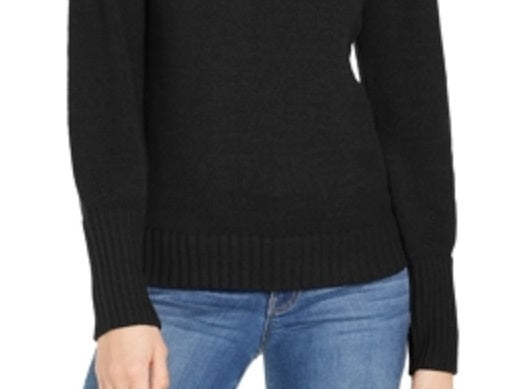 Karen Scott Women's Cotton Mock Neck Top Black Size Large