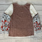 Frankie & Pop Women's Knit Floral Print Long Sleeve Top Brown Size Medium