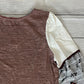 Frankie & Pop Women's Knit Floral Print Long Sleeve Top Brown Size Medium