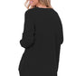 Frankie & Pop Women's Long Sleeve Open Knit Lightweight Front Pocket Cardigan Black Size Medium