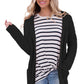 Frankie & Pop Women's Long Sleeve Open Knit Lightweight Front Pocket Cardigan Black Size Medium