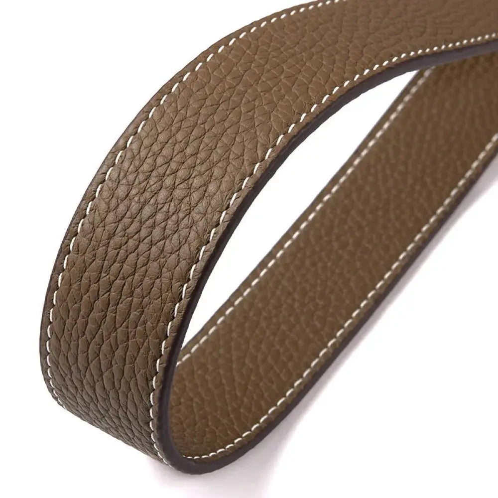 Adjustable Textured Leather Handbag Strap with Gold Clasp