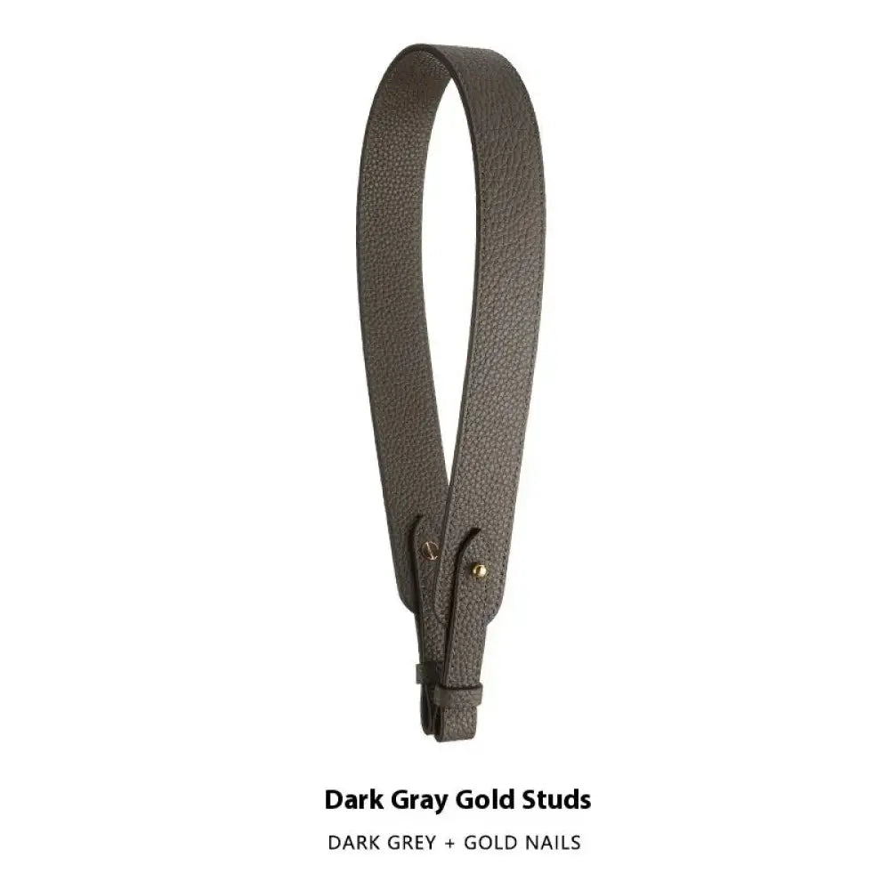 Adjustable Textured Leather Handbag Strap with Gold Clasp