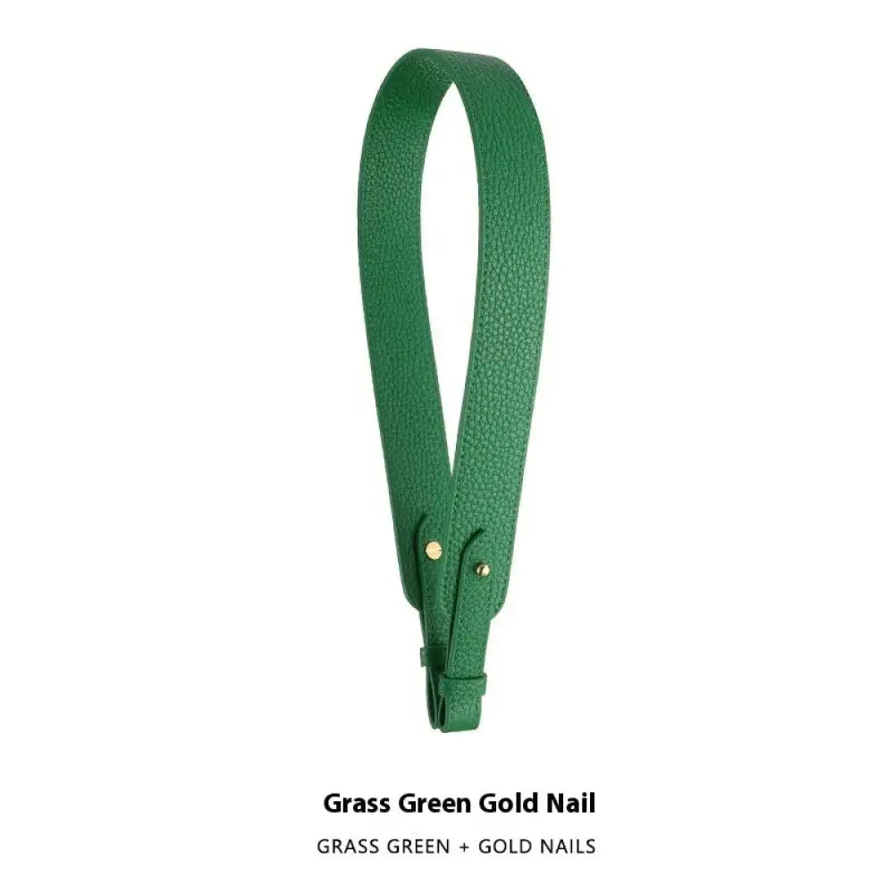 Adjustable Textured Leather Handbag Strap with Gold Clasp