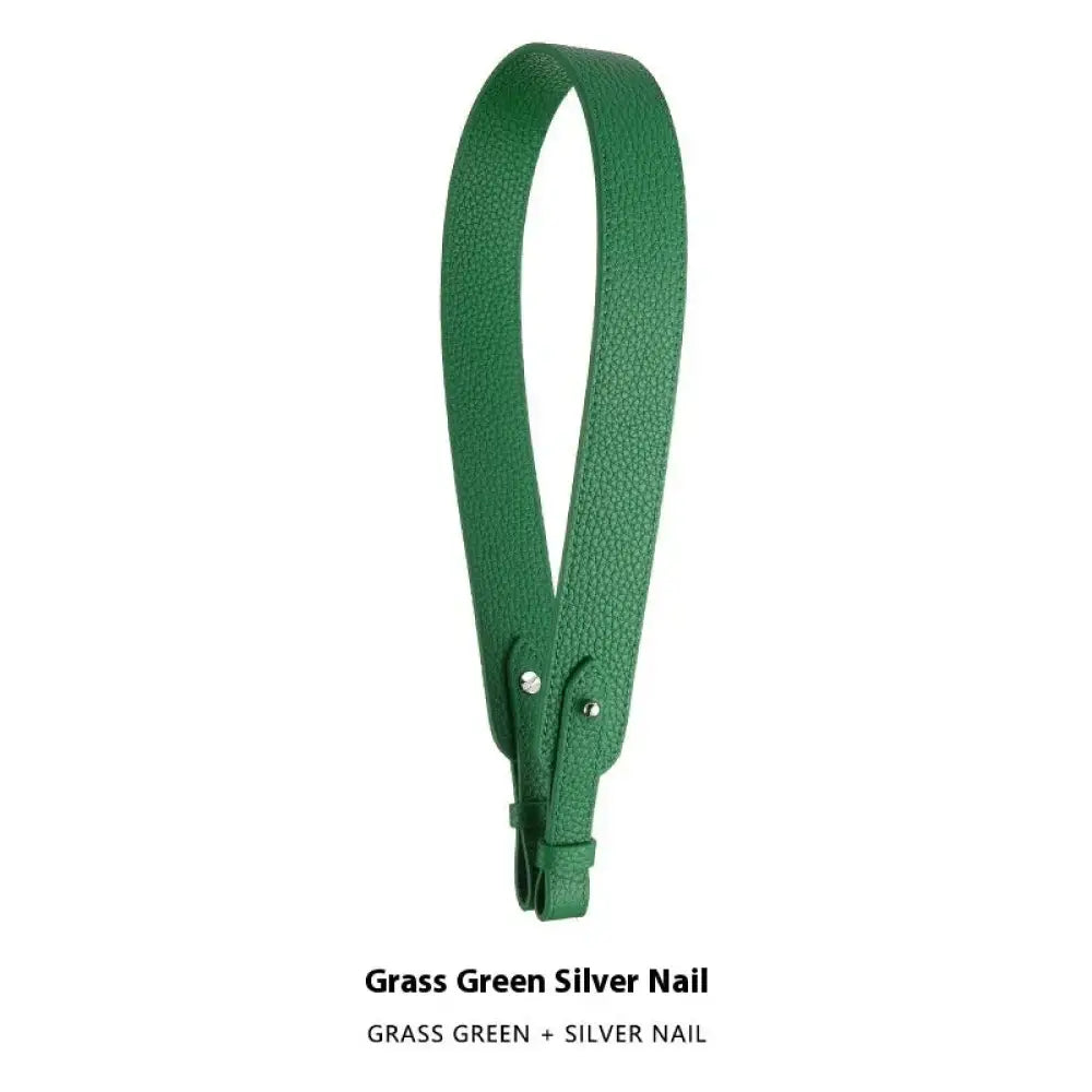 Adjustable Textured Leather Handbag Strap with Gold Clasp