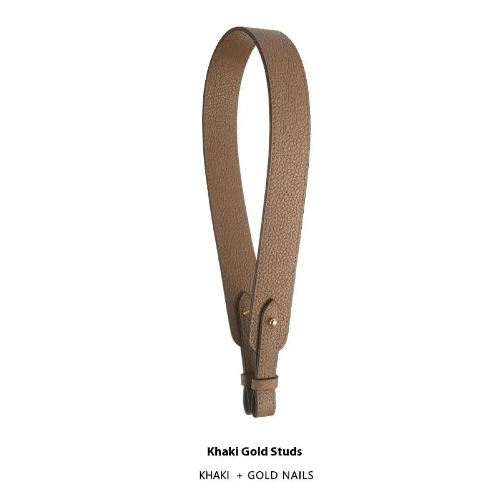 Adjustable Textured Leather Handbag Strap with Gold Clasp