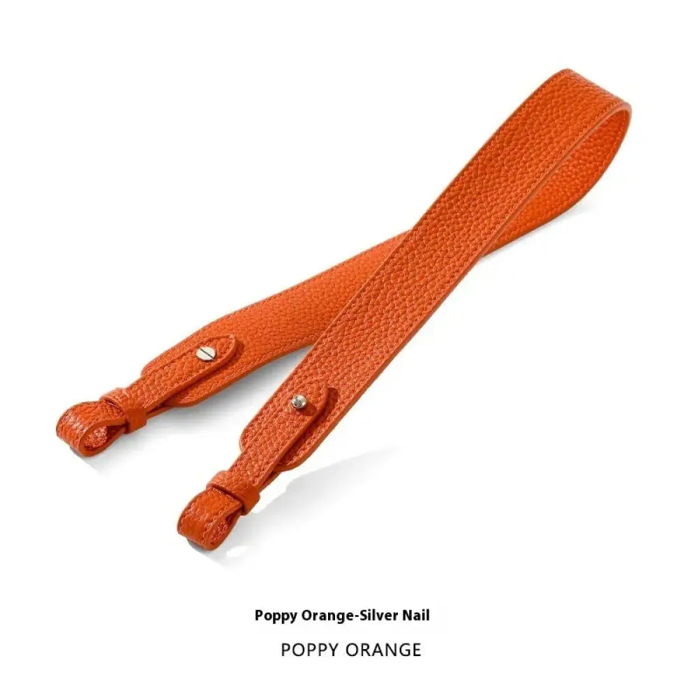 Adjustable Textured Leather Handbag Strap with Gold Clasp