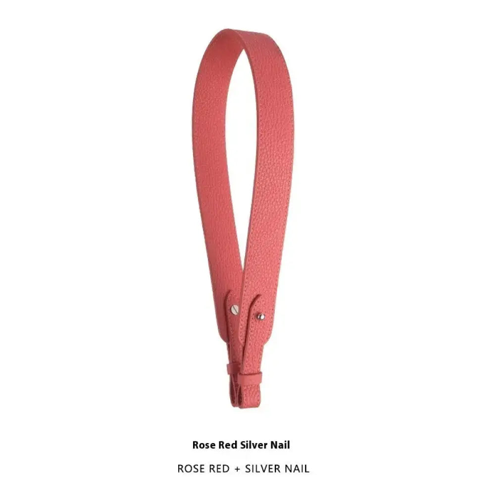 Adjustable Textured Leather Handbag Strap with Gold Clasp