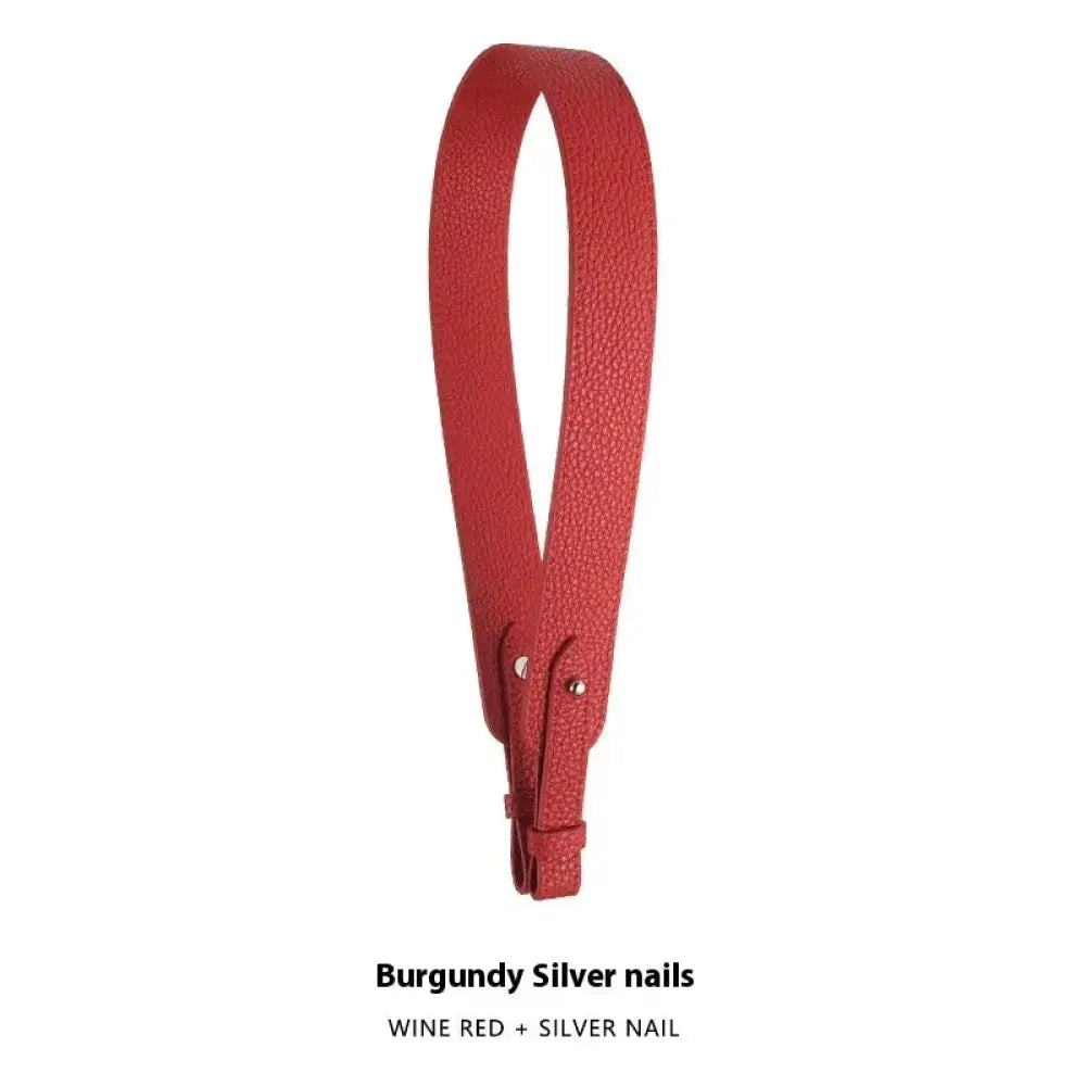Adjustable Textured Leather Handbag Strap with Gold Clasp