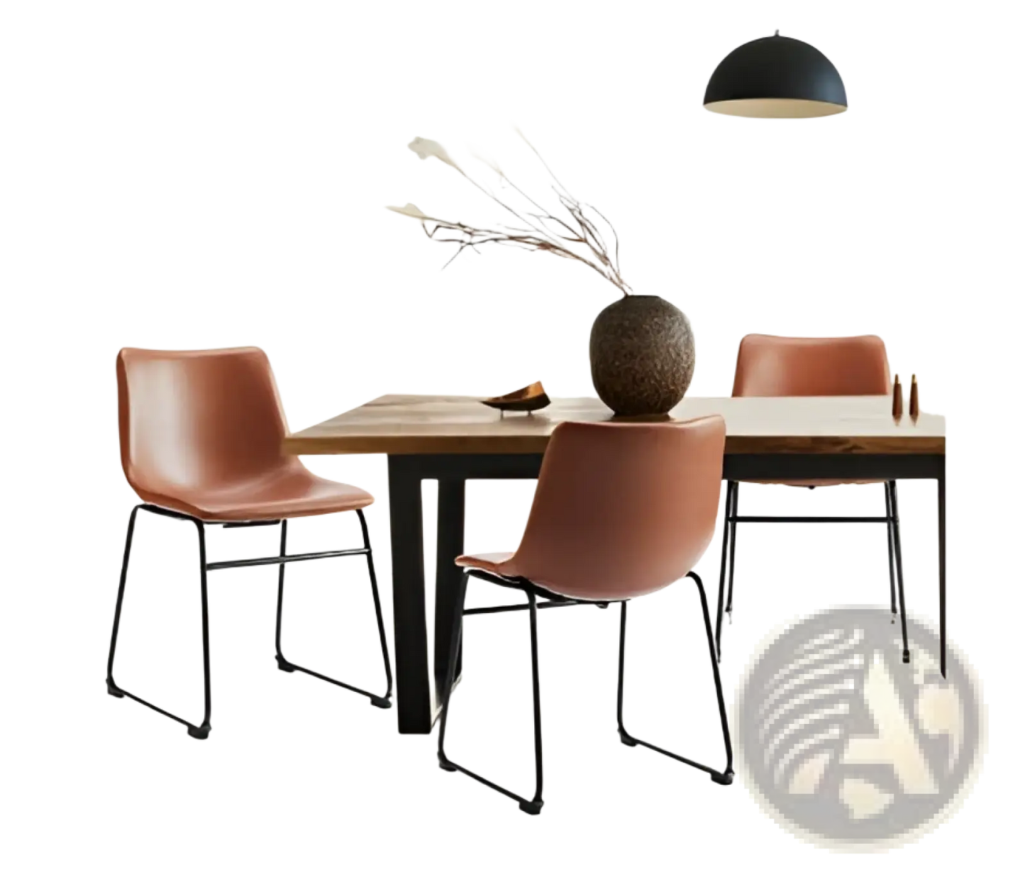 Leather Bar Stools Set of 2 Mid Century Counter Chairs