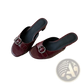 Leather Buckle Mule Sandals for Women Square Toe