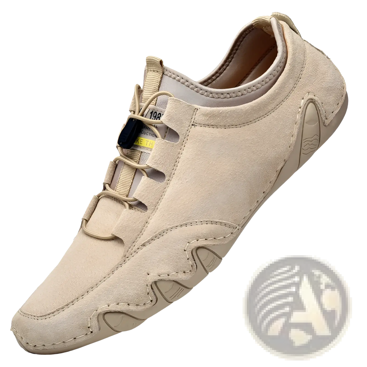 Leather Casual Shoes Suede Slip on Wavy Sole Sneakers