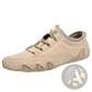 Leather Casual Shoes Suede Slip on Wavy Sole Sneakers
